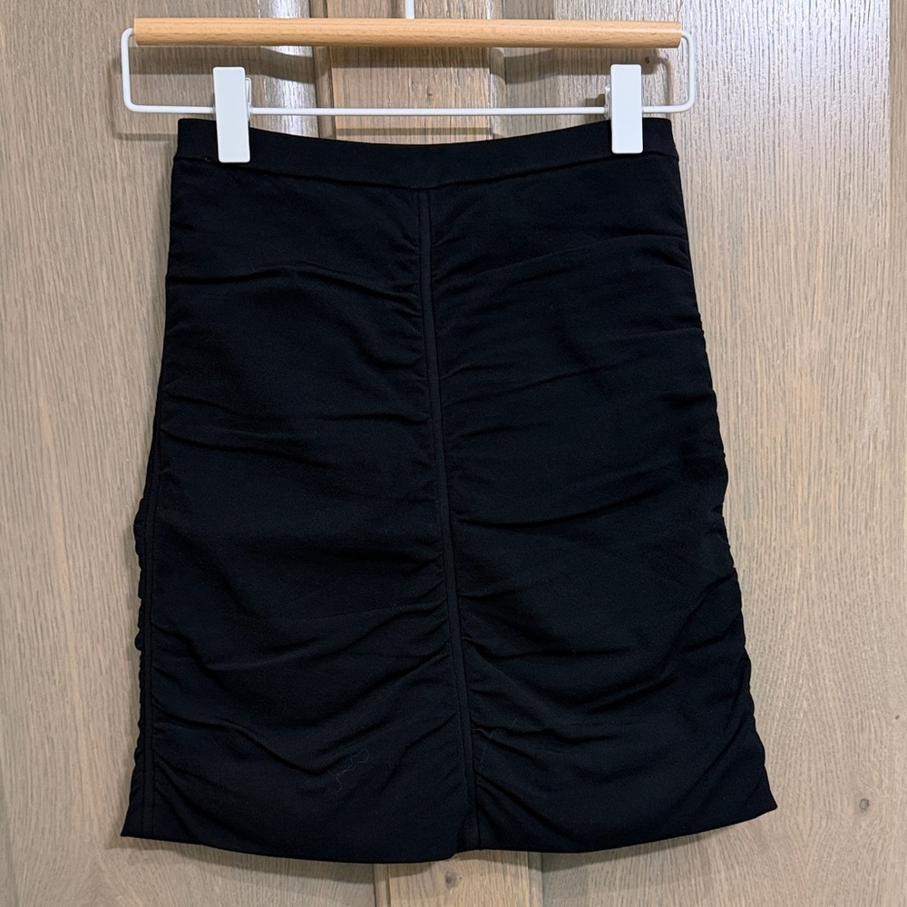 Sandro Black Ruched Pencil Skirt Size 34/0/XS